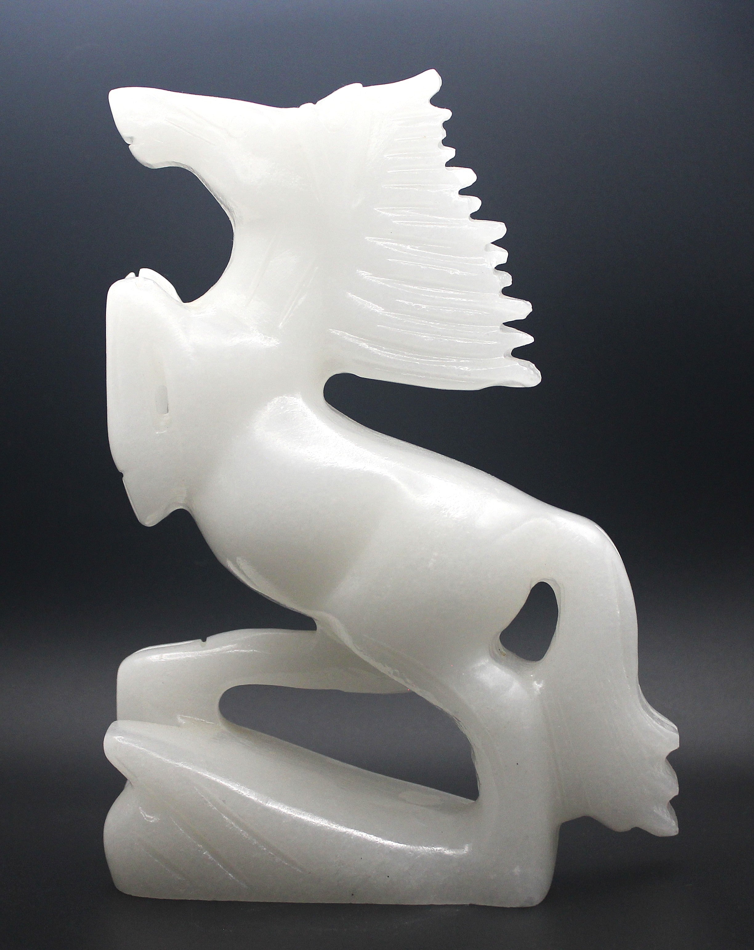 White Calcite Horse Carving – Clarity, Calm & Quiet Strength