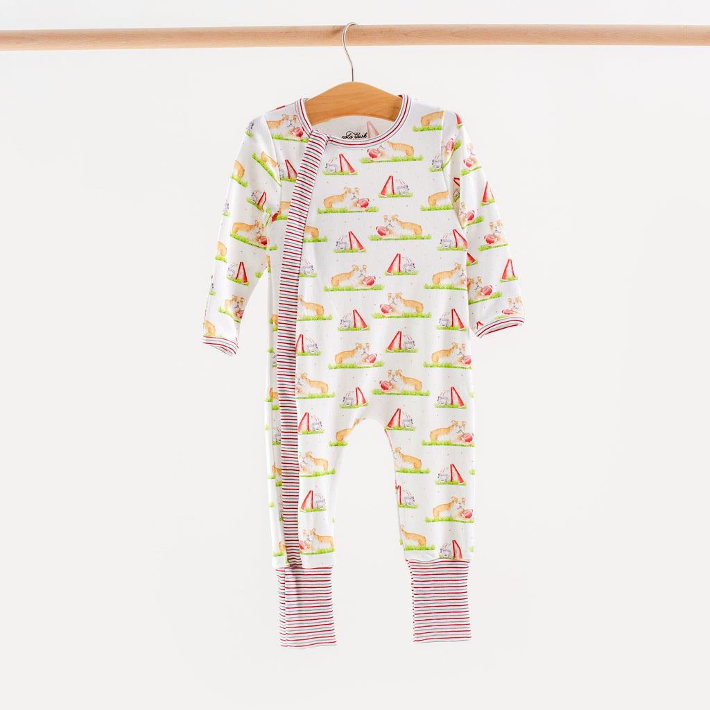 Tan Bulldog Mascot Mania Organic Cotton Kids Pajamas
