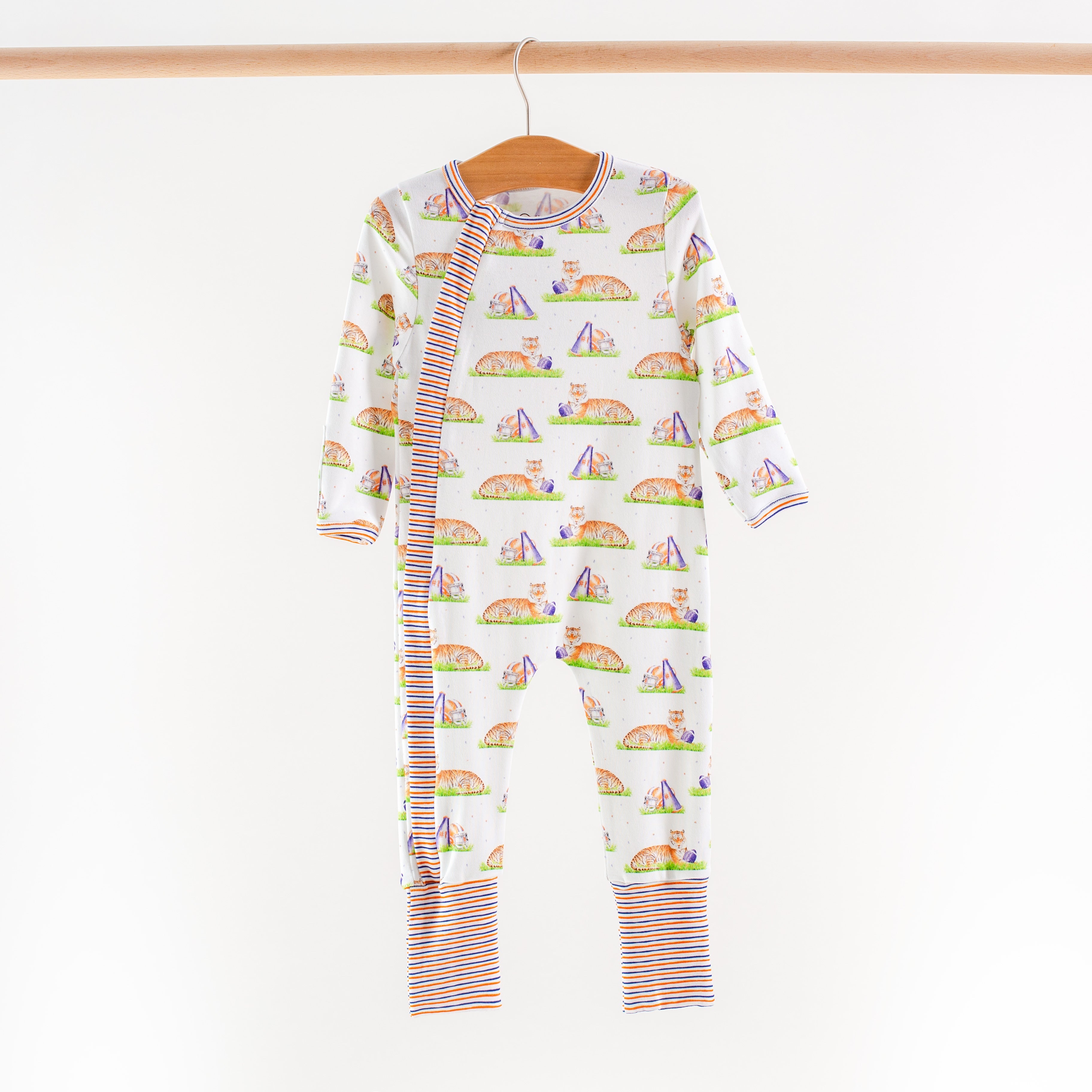 Blue Tiger Mascot Mania Organic Cotton Kids Pajamas