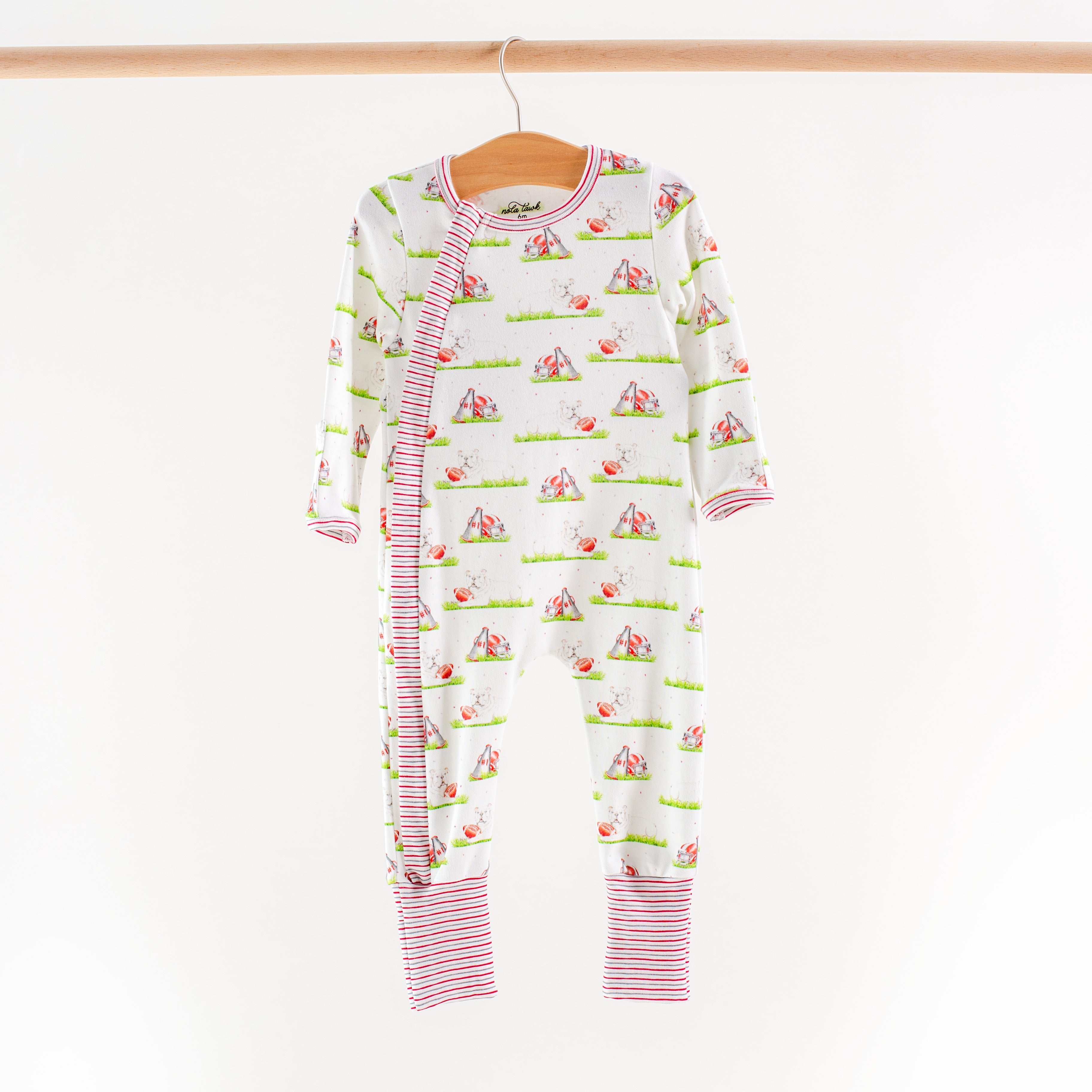 White Bulldog Mascot Mania Organic Cotton Kids Pajamas