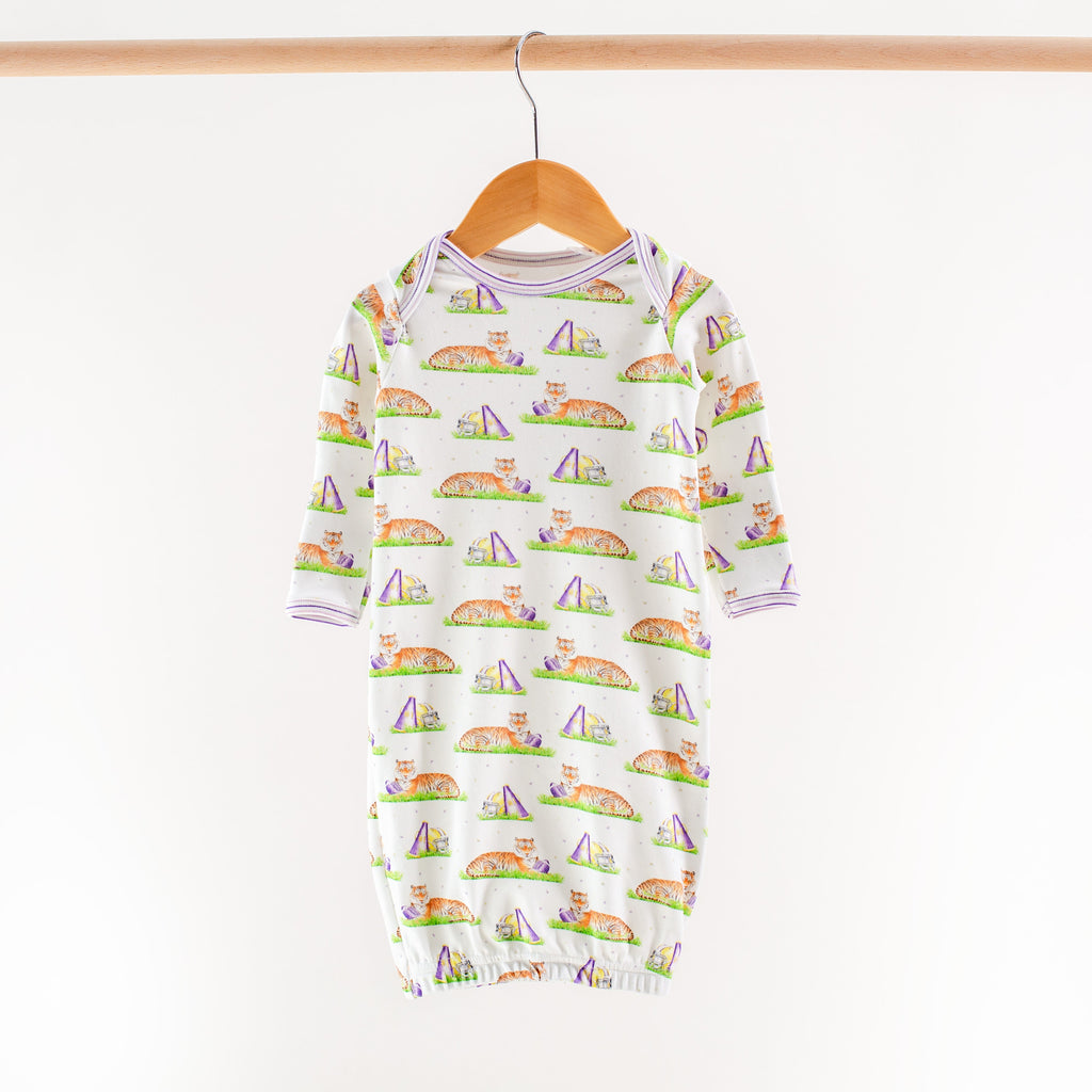 Purple Tiger Mascot Mania Organic Cotton Kids Pajamas