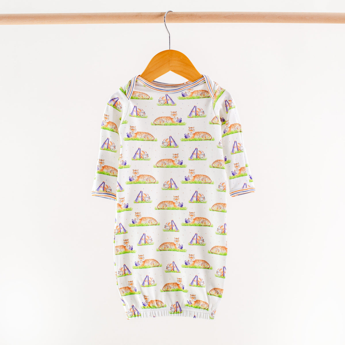 Blue Tiger Mascot Mania Organic Cotton Kids Pajamas