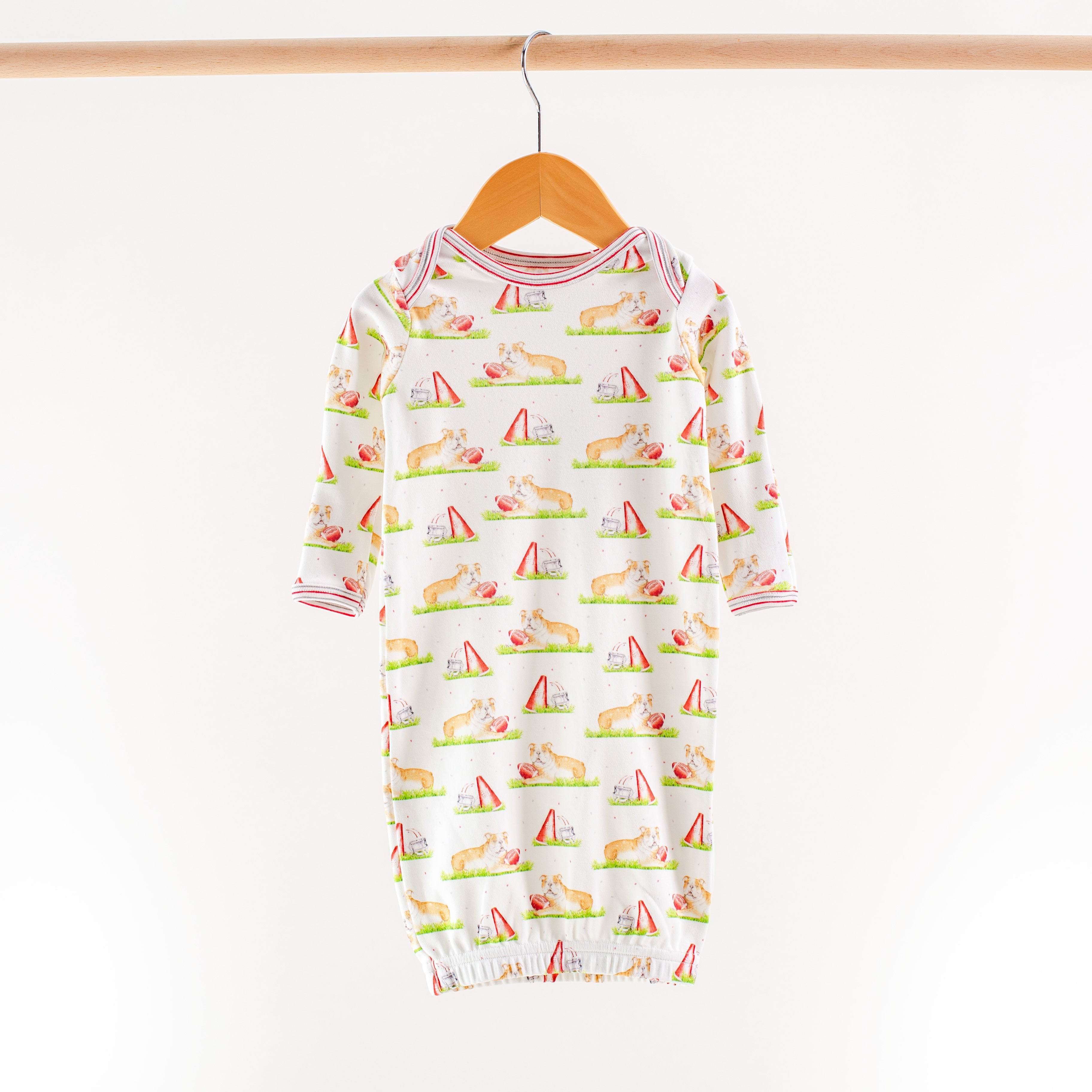 Tan Bulldog Mascot Mania Organic Cotton Kids Pajamas