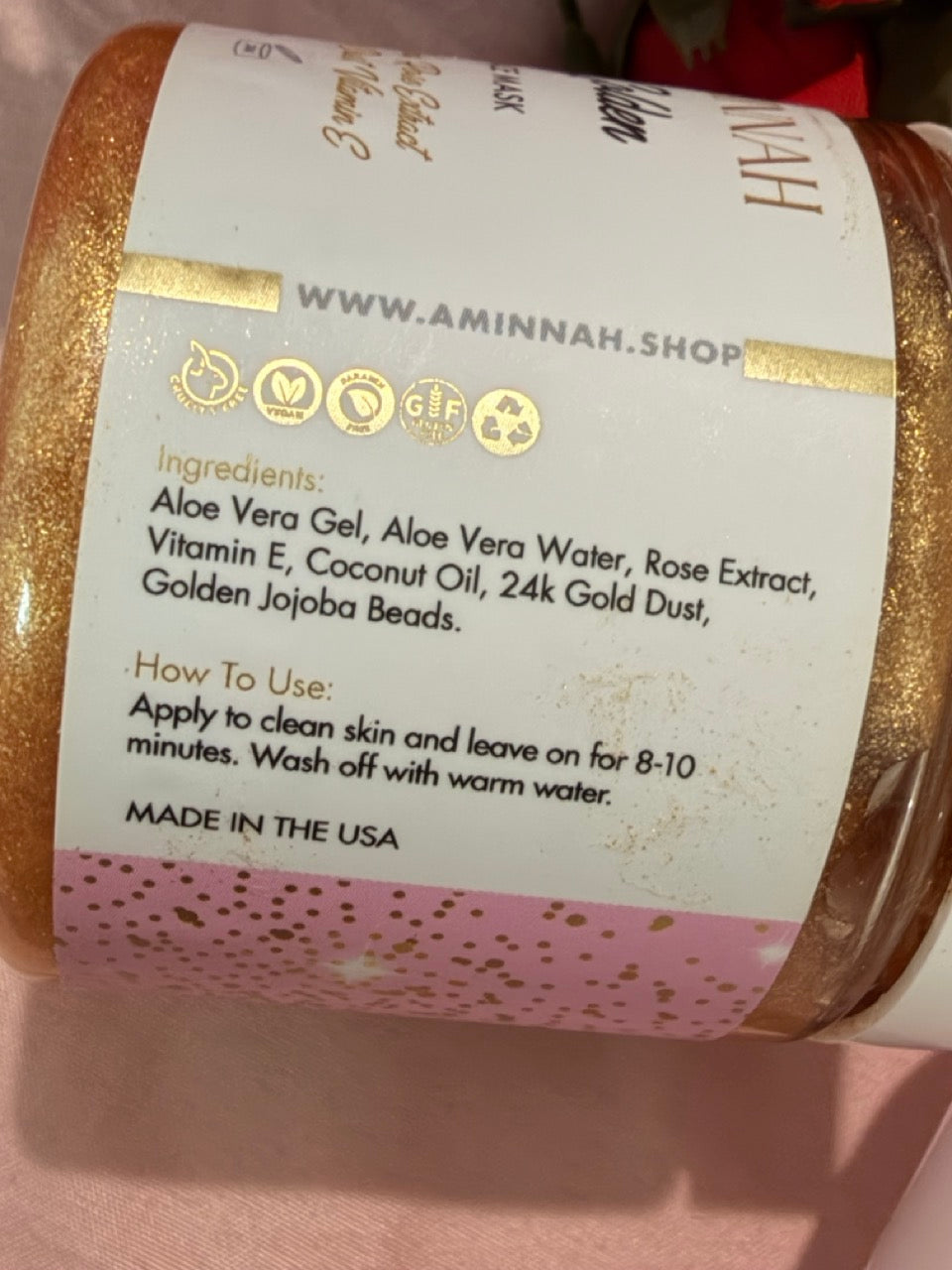 "24k Golden" Jelly Face Mask: Clean Beauty, Cruelty-Free, Vegan Skincare with Natural Ingredients, Female-Owned Brand