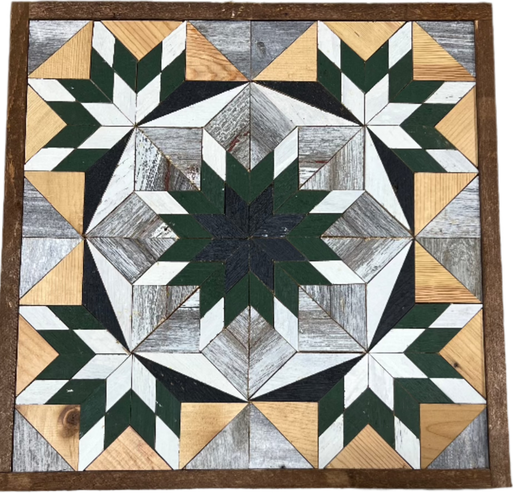 Amish Handmade Barn Quilt Wall Art – Reclaimed Barn Wood – 20.75” x 20.75”