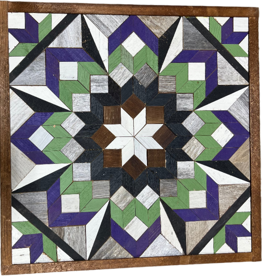 Amish Handmade Barn Quilt Wall Art – Reclaimed Barn Wood – 20.75” x 20.75”
