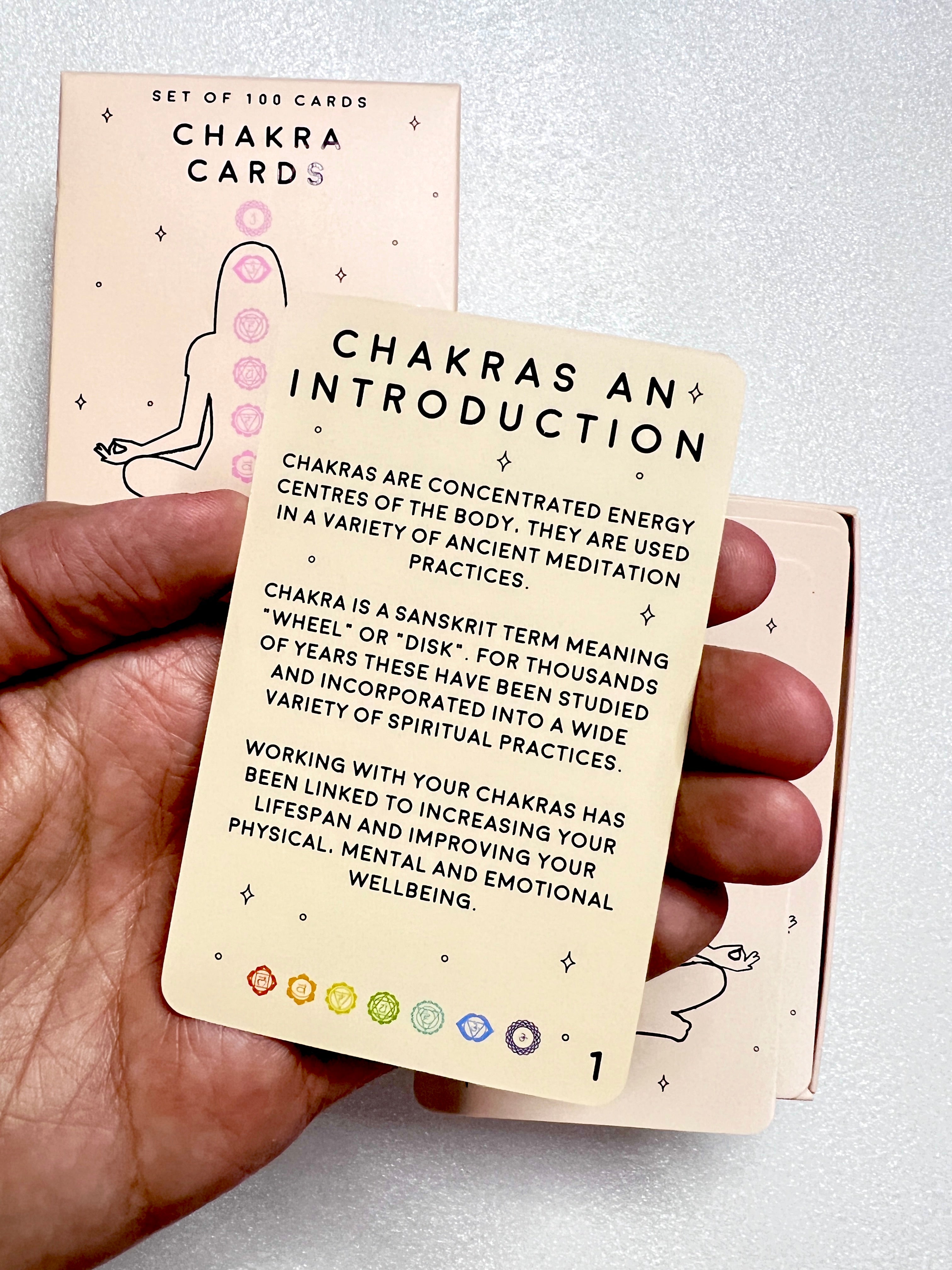 Chakra Cards ~ Set of 100 Cards to Learn about Chakras and how to balance and harmonize your energy.
