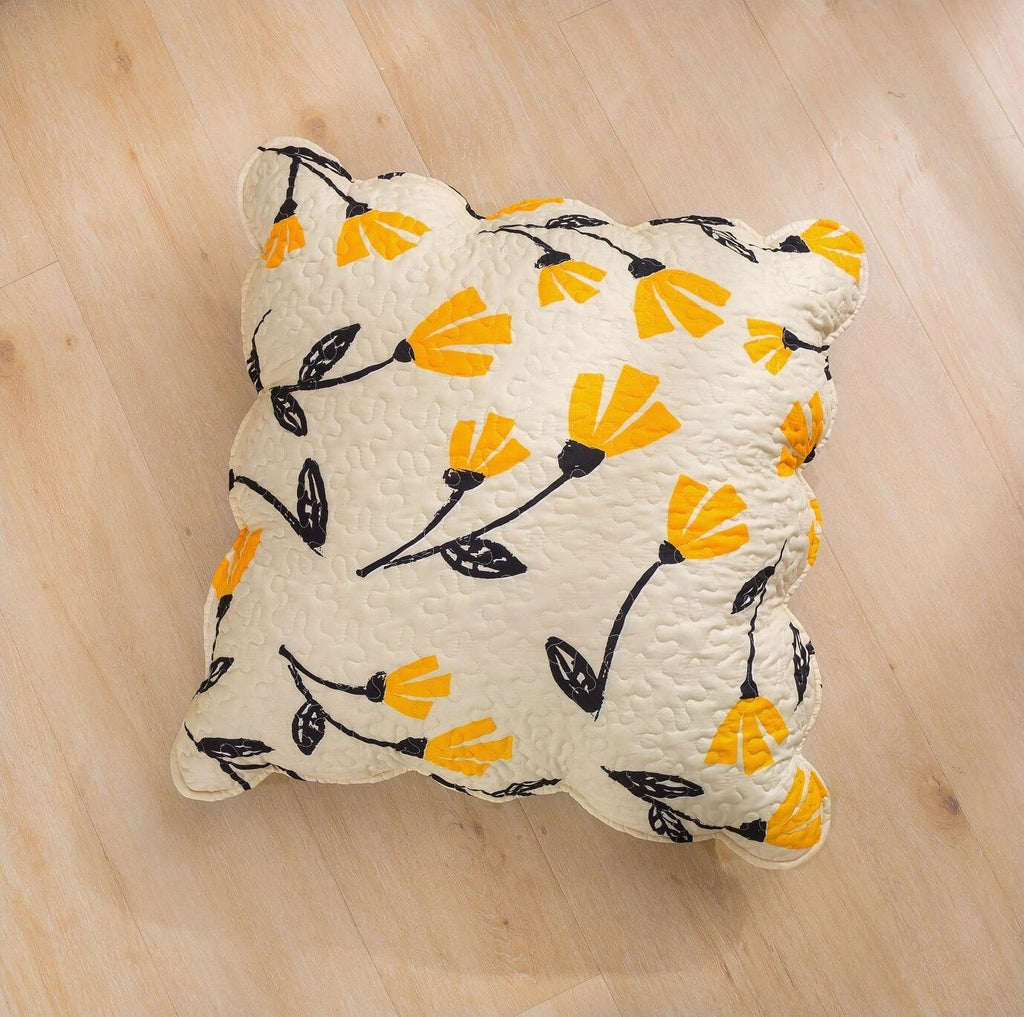 DaDa Bedding Yellow Fleur Floral Bed in a Bag Set - Ivory Botanical