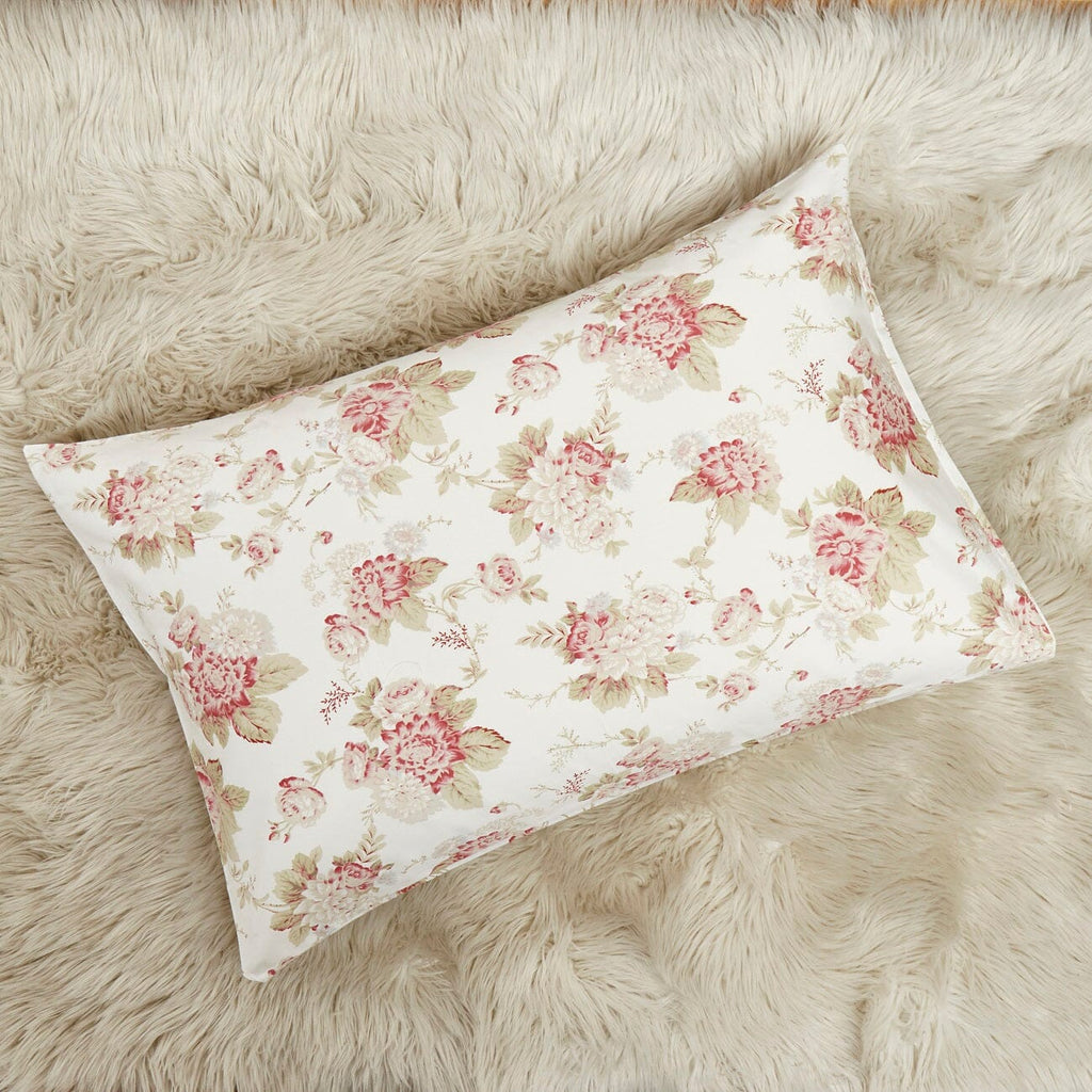 DaDa Bedding Hint of Mint Floral Cotton Fitted Sheet Set