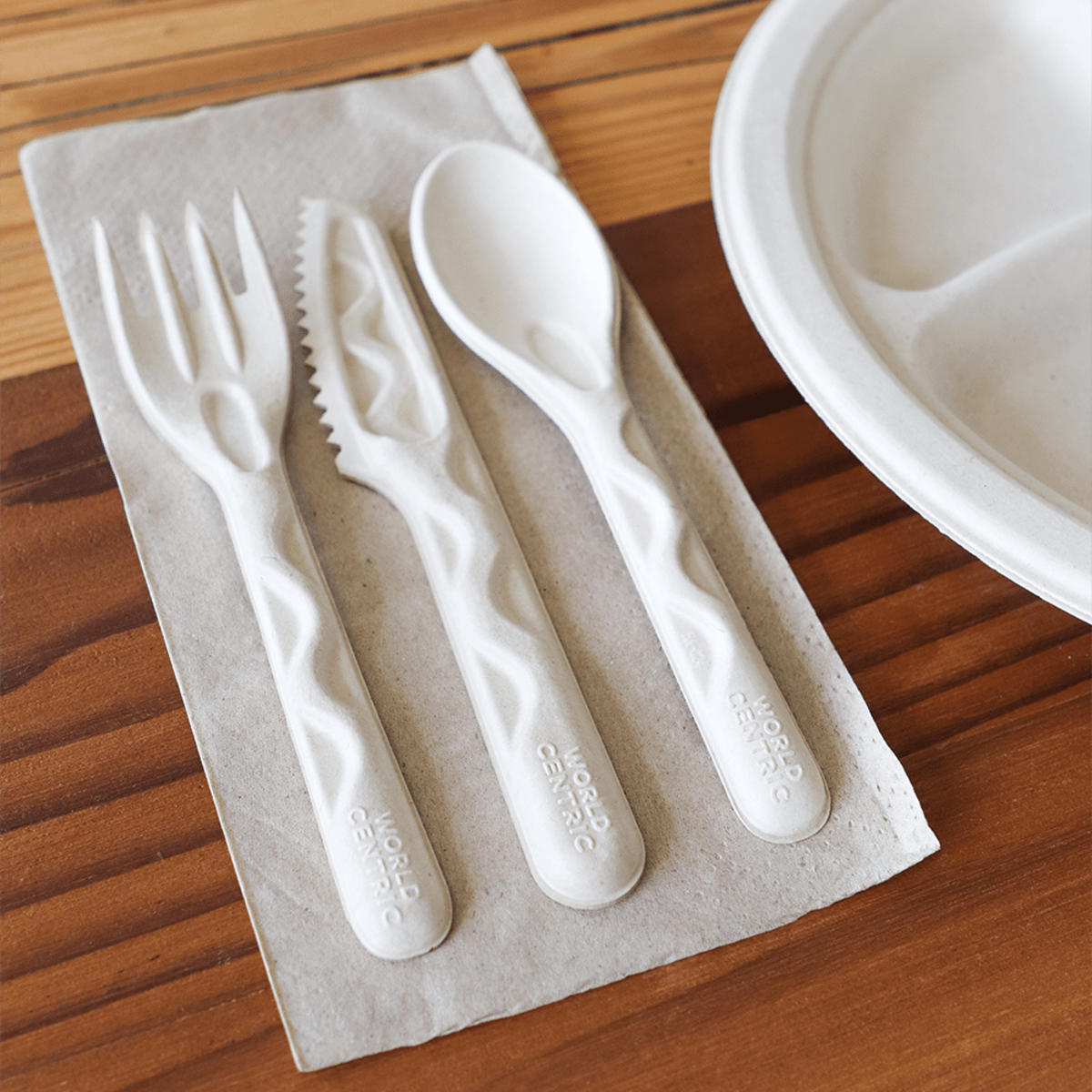 World Centric 6 in Fiber Knife, Compostable Plant Fiber (QTY 1000), SKU KN-FB-6-LF