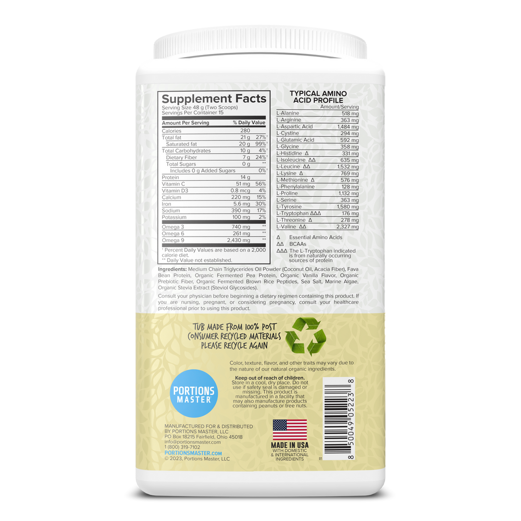 Portions Master Keto Body Protein Peptides Vanilla Cream