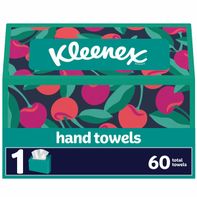 Kleenex Disposable Paper Hand Towels box featuring single-use absorbent white hand towels for hygienic bathroom, kitchen, office, and guest use.