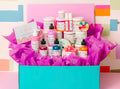 Limited Edition Monthly Beauty Box gift set featuring vegan, cruelty-free clean beauty skincare and body care products made with natural ingredients from a female-owned brand, beautifully packaged for self-care, gifting, and clean beauty lovers.