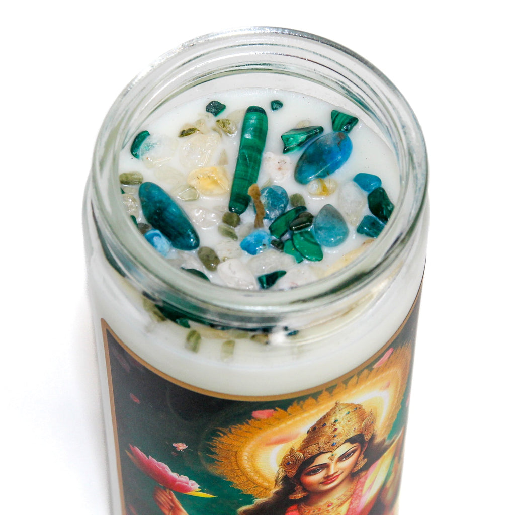 Lakshmi Crystal Altar Candle