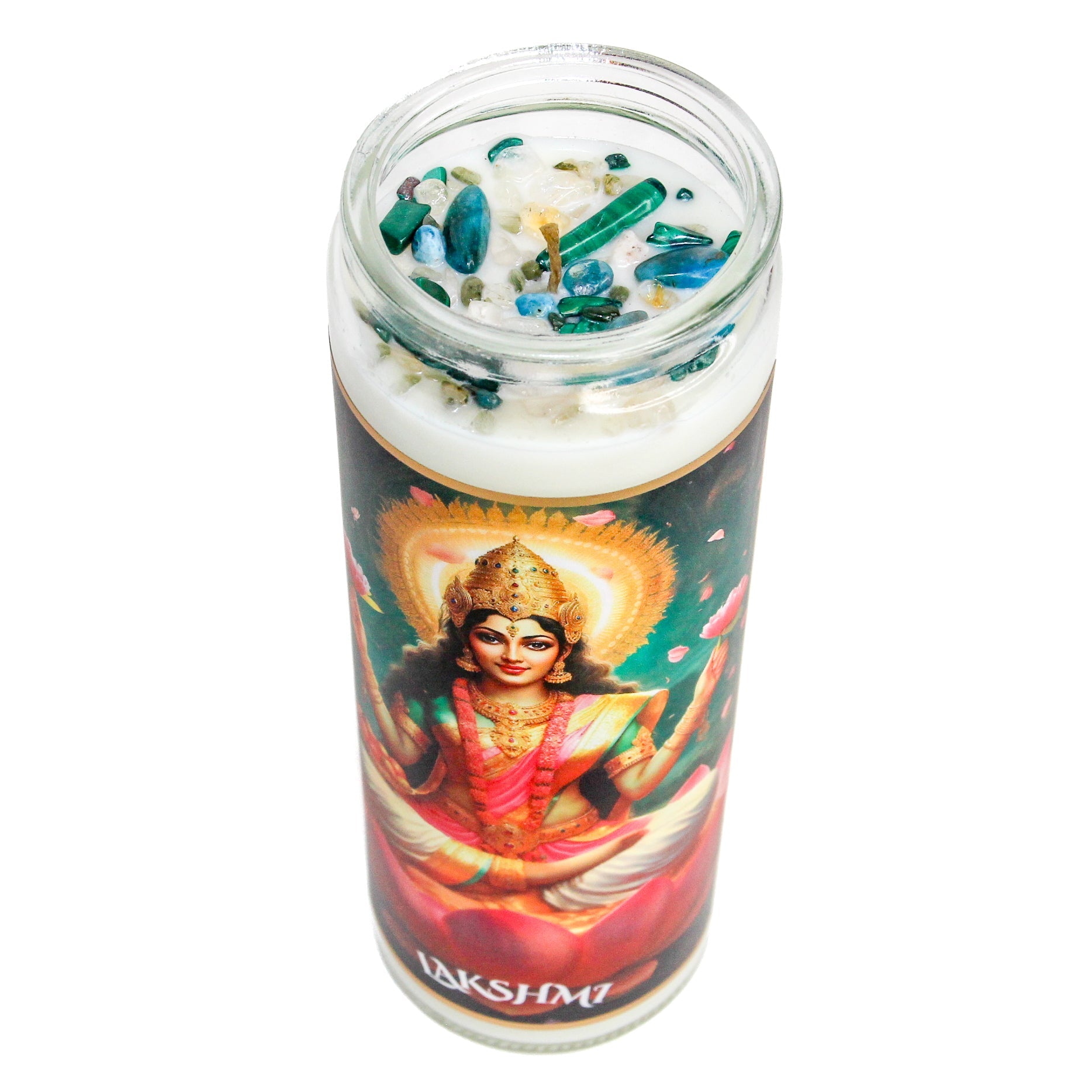 Lakshmi Crystal Altar Candle