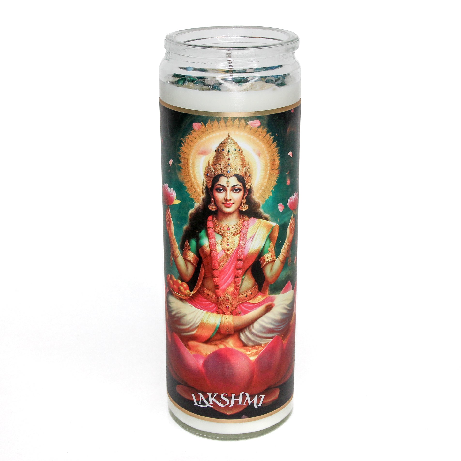 Lakshmi Crystal Altar Candle