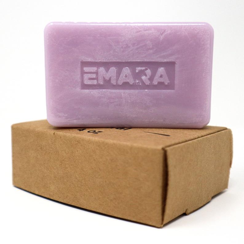 EMARA 3 Pack Lavender Natural Organic Soap Bars – Purple Handmade Lavender Bath & Body Soap for Relaxing Cleansing, Aromatherapy, Skincare & Self-Care Gift Set