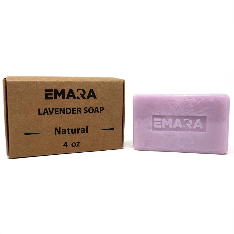 EMARA 3 Pack Lavender Natural Organic Soap Bars – Purple Handmade Lavender Bath & Body Soap for Relaxing Cleansing, Aromatherapy, Skincare & Self-Care Gift Set