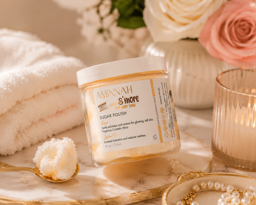 "Life is S’more Fun With You" Sugar Scrub: Clean Beauty, Cruelty-Free, Vegan Skincare with Natural Ingredients, Female-Owned Brand