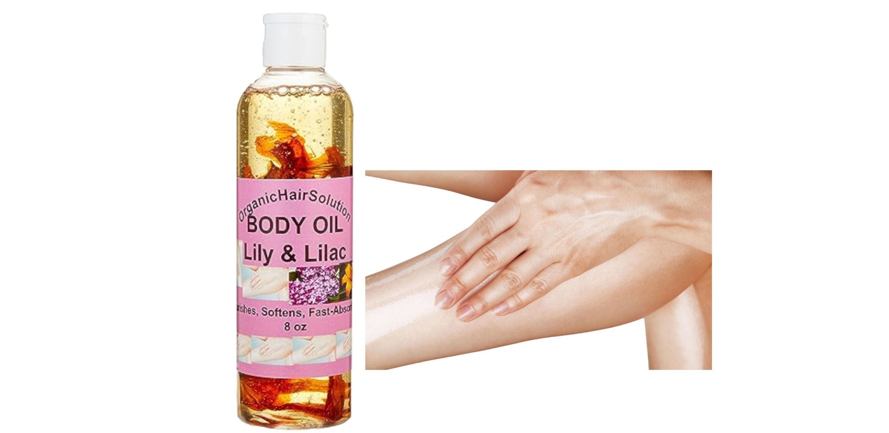 Nourishing Body Oil- (Lily Lilac Scent) Vegan Skin Moisturizer- Anti Aging- Bath- Massage - Natural Plant-Based Oil-Moisturizes Your Skin