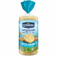 Lundberg Organic Salted Caramel crackers packaging on a white background