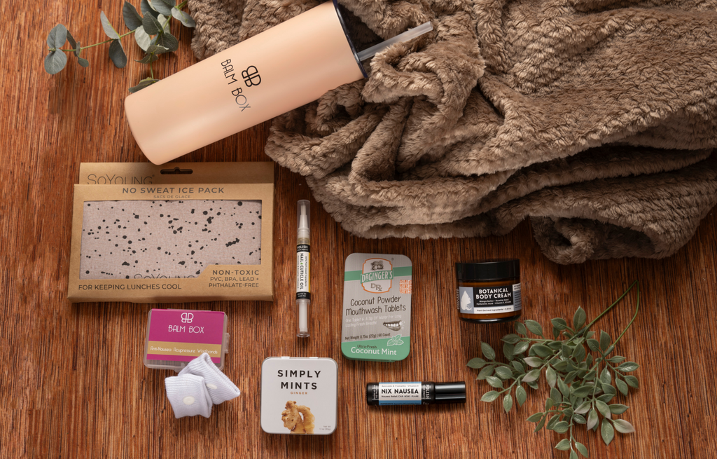 Men’s Chemo Care Package with cancer treatment comfort essentials, wellness gifts for men, cooling ice pack, blanket, body cream, mints, lip care, oral care, self-care items and thoughtful supportive gifts for cancer patients by Tree of Life Grocers