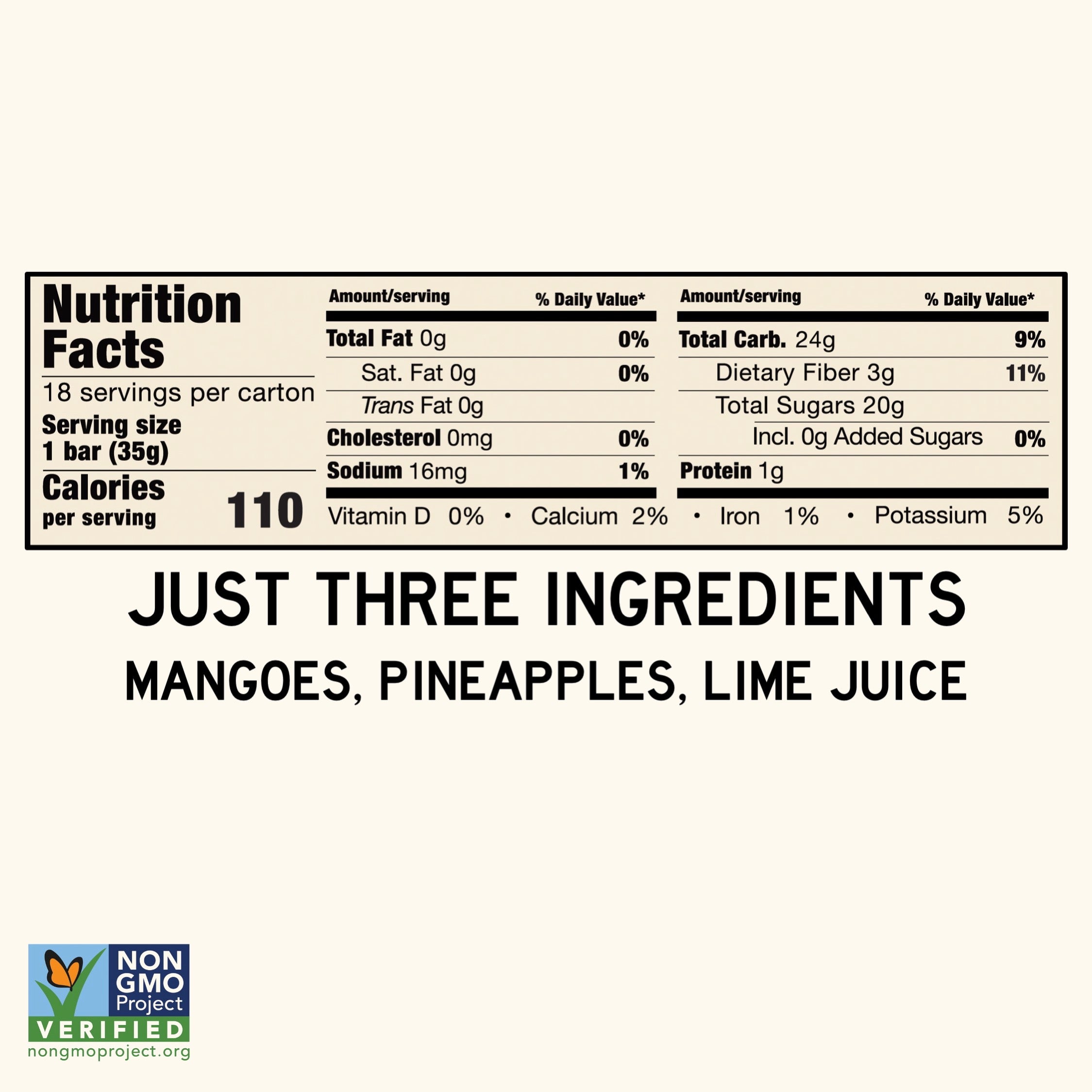 Mango Pineapple Lime Fruit Jerky 18-Pack