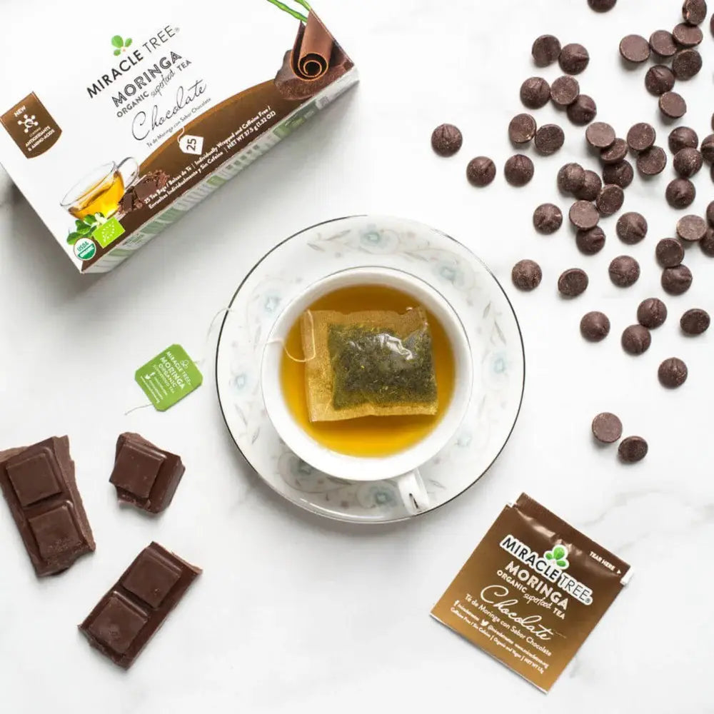 Organic Moringa Tea - Chocolate - Caffeine-Free Herbal Tea