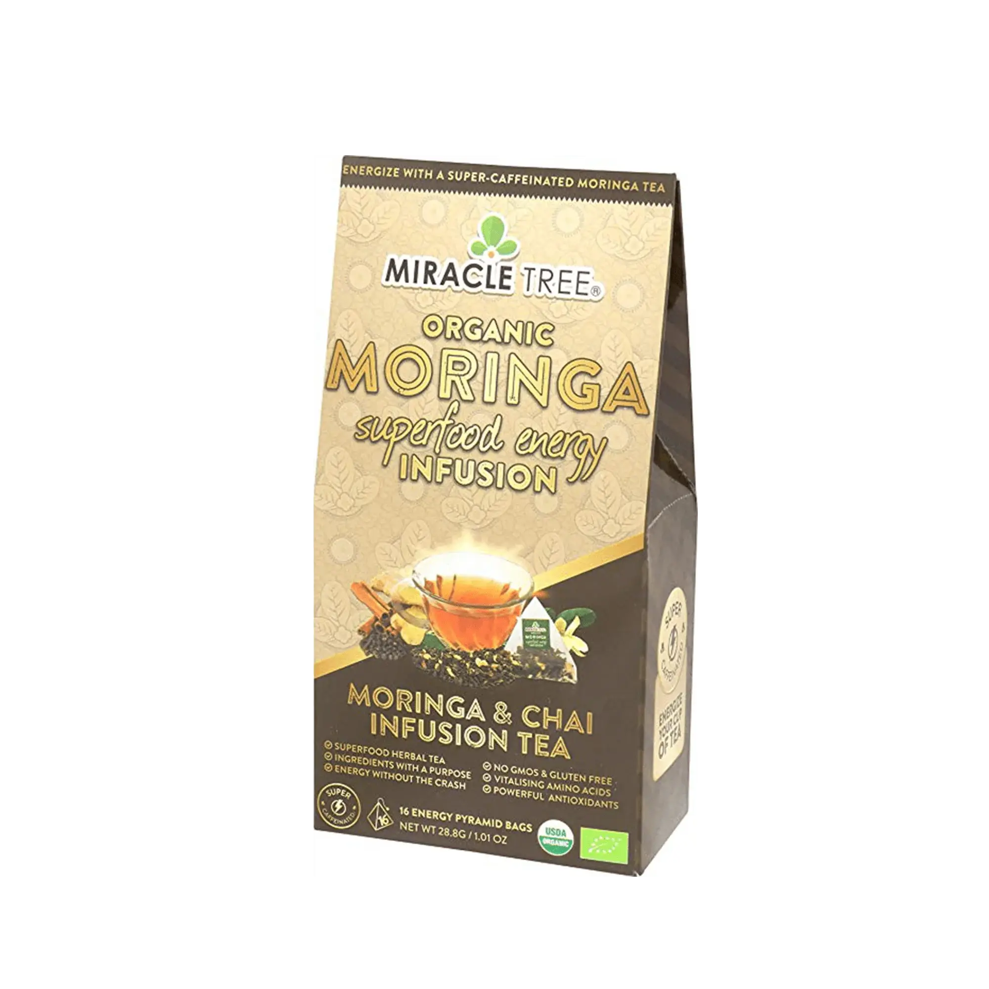 Organic Moringa Energy Tea - Chai Spice - Natural Coffee Alternative