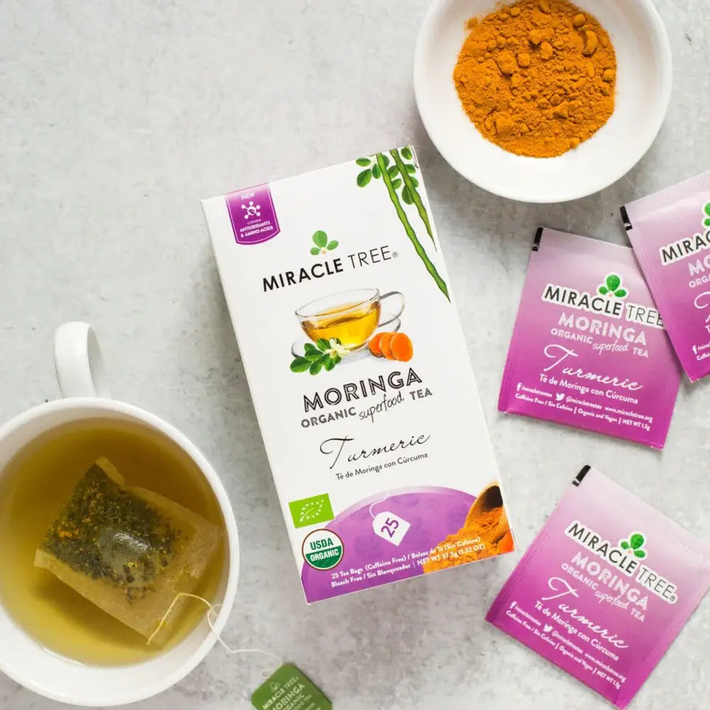 Organic Moringa Tea - Turmeric - Caffeine-Free Herbal Tea