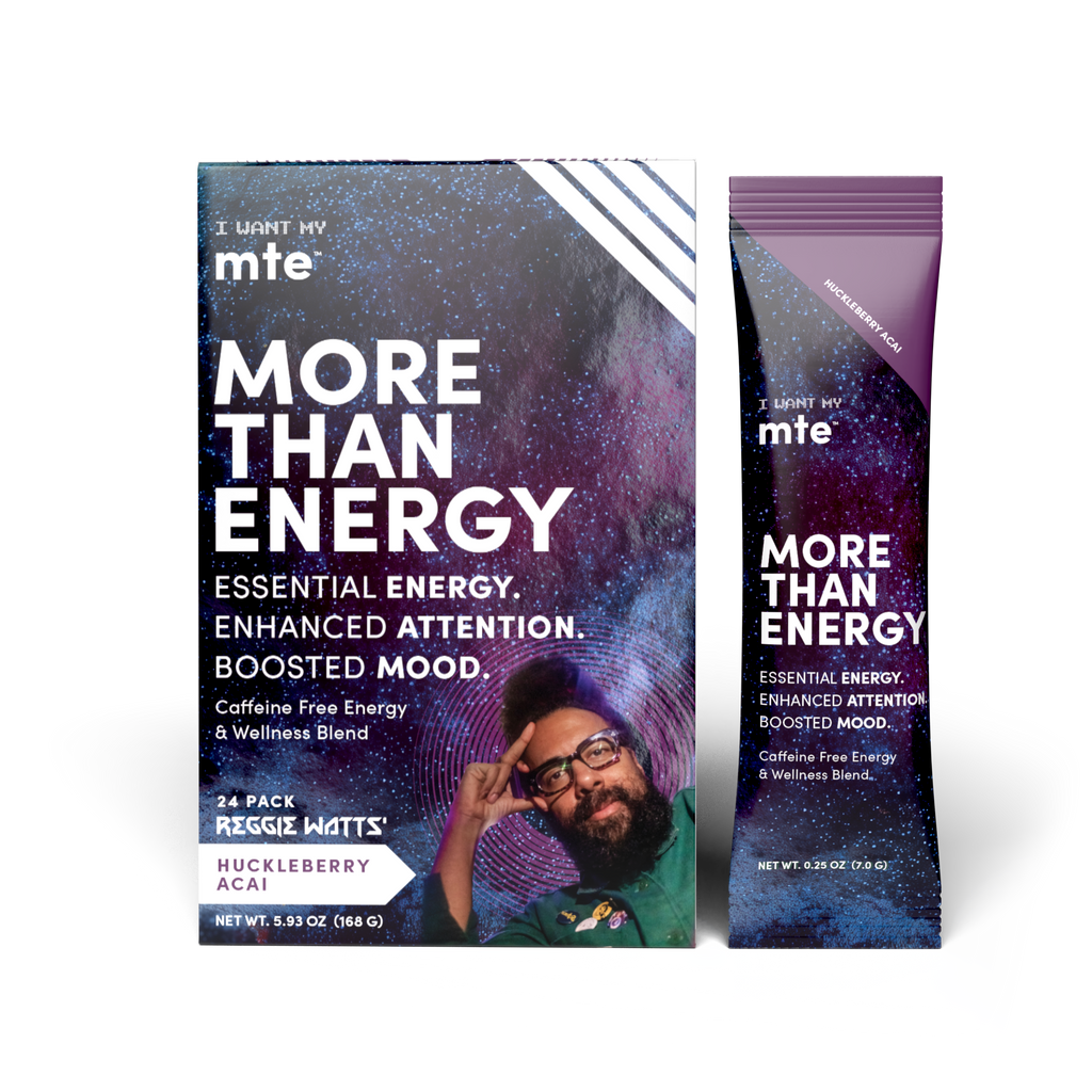 MTE More Than Energy package with a person on a white background