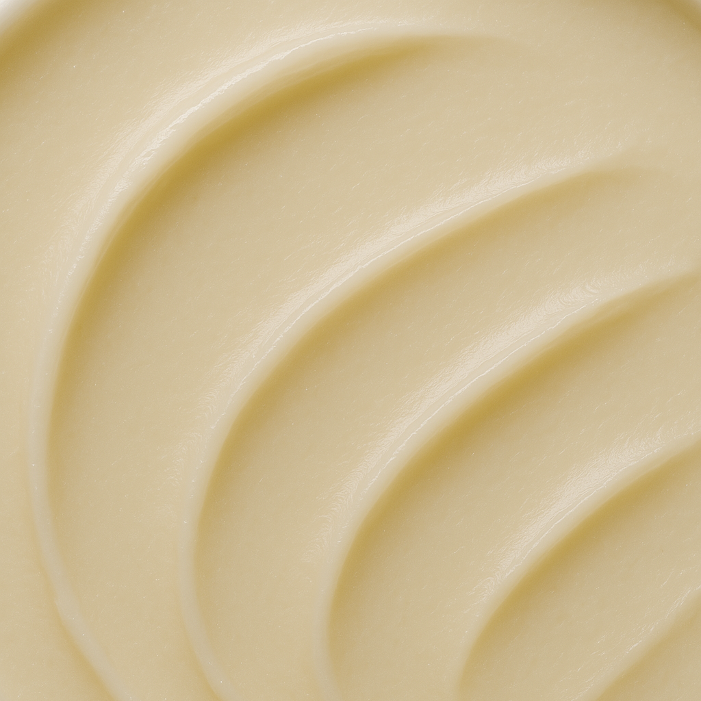 Magnesium Tallow Balm 4 oz close-up texture featuring a luxurious blend of grass-fed beef tallow and magnesium cream with smooth swirls, deeply moisturizing body balm for dry skin, cracked skin, sensitive skin, muscle relaxation, nighttime skincare, natural skin barrier support, rich whipped balm, clean beauty, non-toxic skincare, nourishing moisturizer, wellness self-care product.
