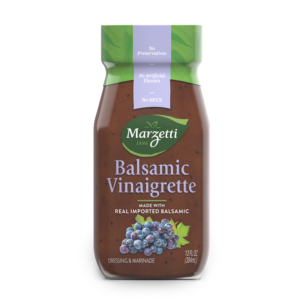 Marzetti Balsamic Vinaigrette bottle on a white background