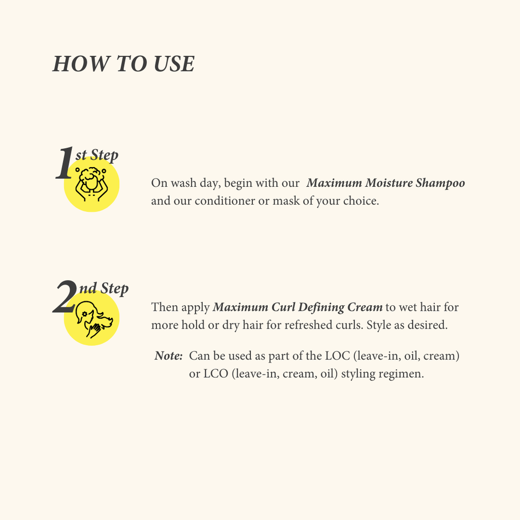 Maximum Curl Defining Cream for Curly, Coily & Kinky Hair – Frizz Control & Moisture