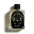 Circe Money Magnet Spell Oil 1/2 oz bottle with gold flakes, black cap and mystical floral label for prosperity, abundance and money attraction