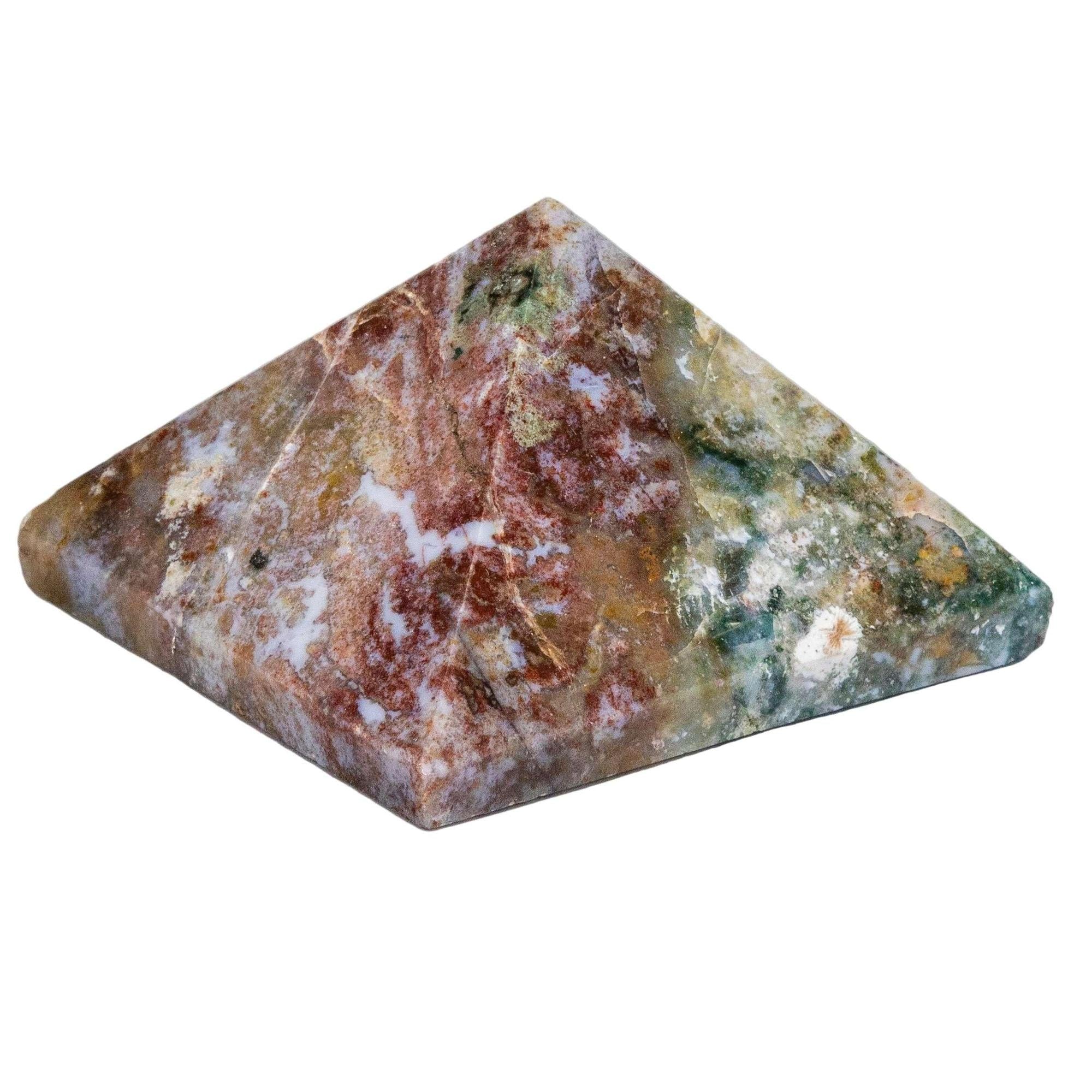 Moss Agate Crystal Pyramid Heart Chakra Abundance Stone