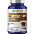 NusaPure Valerian Root supplement bottle on a white background