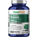 NusaPure Mullein Leaf Capsules 10:1 Extract, 500 mg per Veggie Caps - 150 Count - Verbascum Thapsus (Non-GMO, Vegan) Dietary Supplement