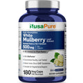 NusaPure White Mulberry Leaf Extract 10:1 Extract, 500 mg 180 Veggie Caps (Vegetarian, Bioperine)