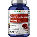 NusaPure Reishi Mushroom supplement bottle on a white background
