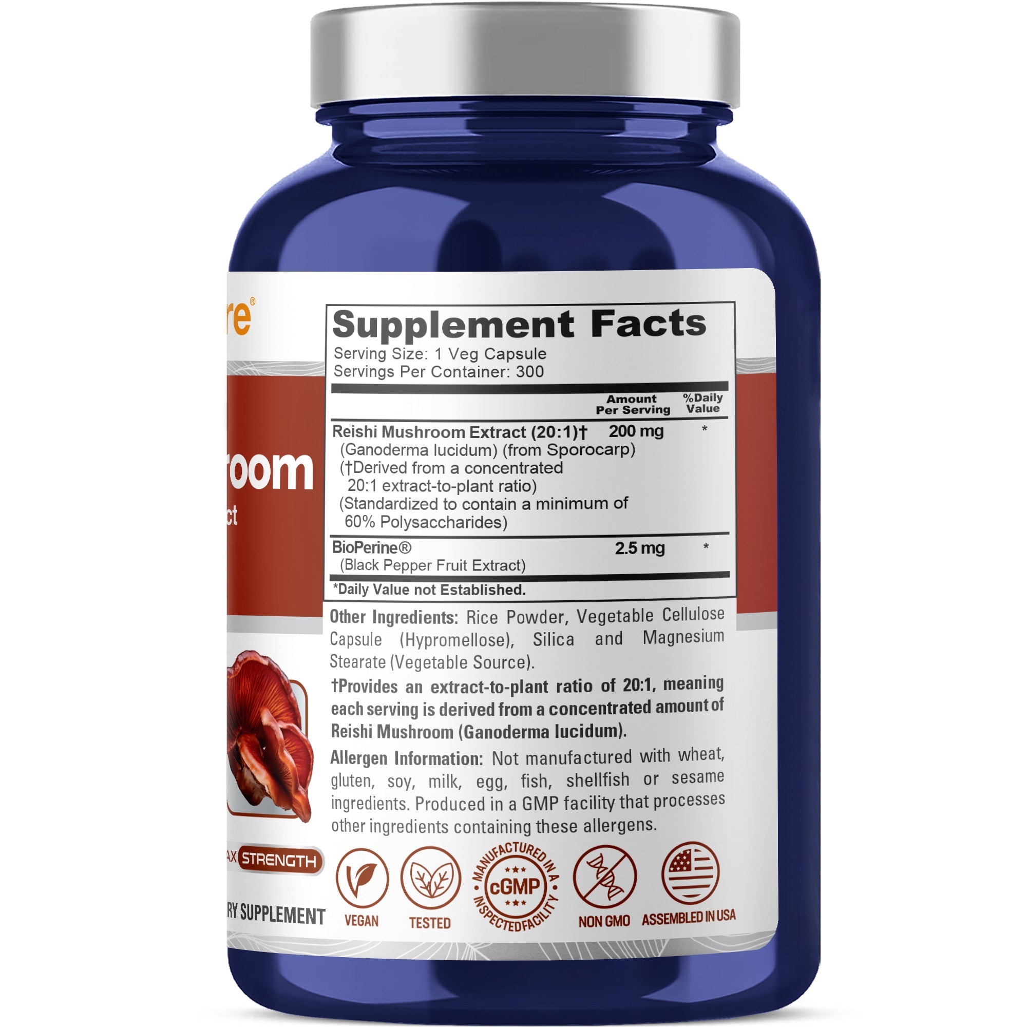 Supplement bottle with label showing 'Supplement Facts' on a white background