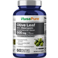NusaPure Olive Leaf 50:1 Extract, 500 mg - 50% Oleuropein Vegan/Vegetarian - Super Strength No Oil 60 Capsules