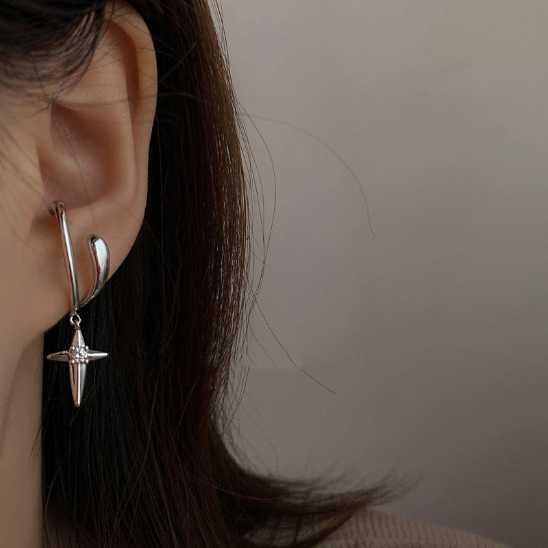 Embedded Star Without Pierced Female Temperament Personality Shining Starry Super Earrings