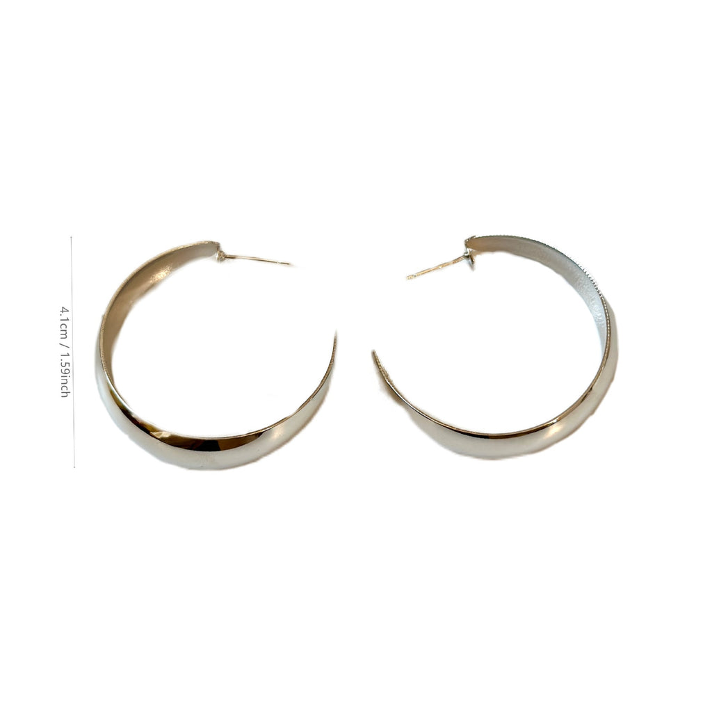 Trendy Exaggerated Glossy Big Circle Without Piercing Rings