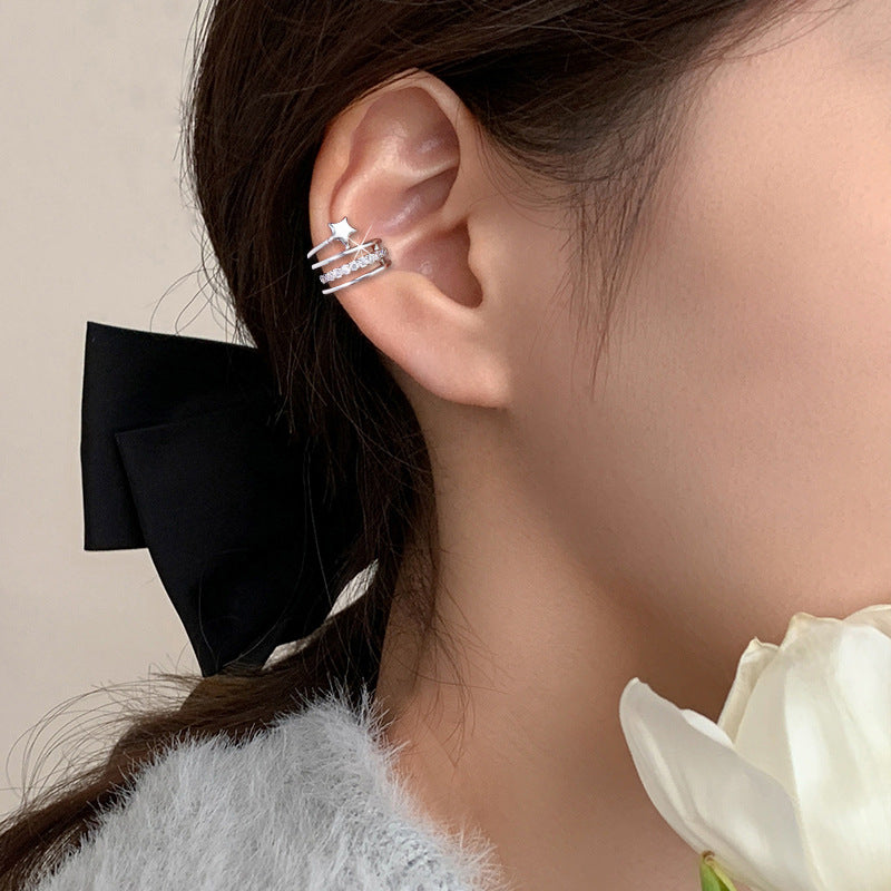 Embedded Star Without Pierced Female Temperament Personality Shining Starry Super Earrings