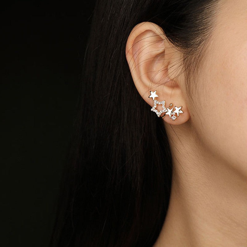 Embedded Star Without Pierced Female Temperament Personality Shining Starry Super Earrings