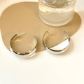 Trendy Exaggerated Glossy Big Circle Without Piercing Rings