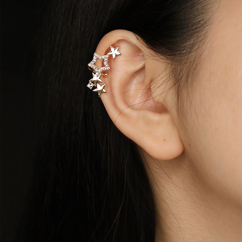 Embedded Star Without Pierced Female Temperament Personality Shining Starry Super Earrings