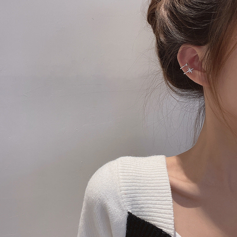 Embedded Star Without Pierced Female Temperament Personality Shining Starry Super Earrings