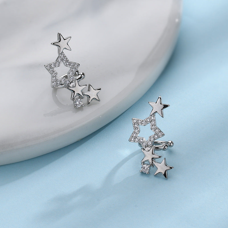 Embedded Star Without Pierced Female Temperament Personality Shining Starry Super Earrings